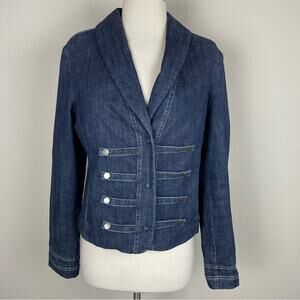 Ateliers Rare Toggery Blue Denim Snap Blazer Jacket Medium